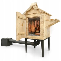 Wędzarnia Drewniana Ogrodowa Palenisko Nowy Model Zestaw XXL