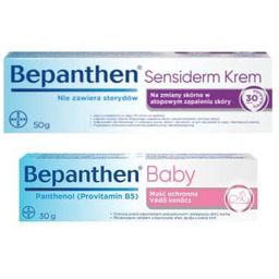 Zestaw Bepanthen Sensiderm krem, 50g + Bepanthen Baby