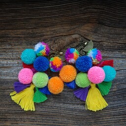 Pakamera Boho kolczyki chwosty i pompony