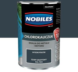 NOBILES Chlorokauczuk 0,9L szary grafitowy RAL 7024 połysk