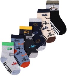 Skarpety chłopięce kolorowe z ABS 6PAK 20-22 YOCLUB