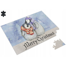 PUZZLE Mikołaj Świąteczne Merry Christmas + IMIĘ Pudełko