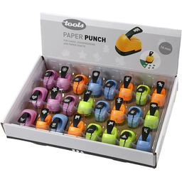 Asortyment różnych małych dziurkaczy do papieru i cienkiego