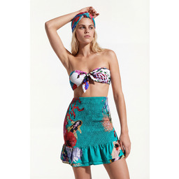 Desigual Spódnica mini ze zrównoważonej tkaniny w koralowce