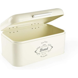 Excelsa Fine Quality Metalowy pojemnik na chleb, kremowy,