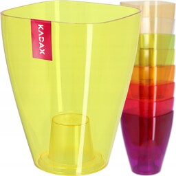 Doniczka kwadratowa Menfi 9 cm, żółta