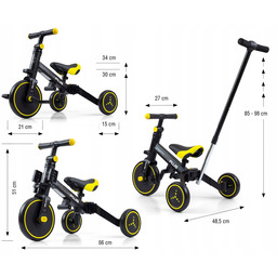 Milly Mally Rowerek 4w1 Optimus Plus black