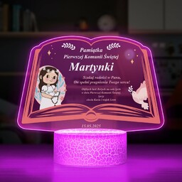 Lampka LED L 3D z nadrukiem na szkle