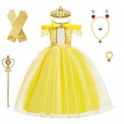 Strój Przebranie Sukienka Piękna I Bestia Bella Zestaw