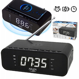 Radiobudzik Ładowarka Indukcyjna Zegar Bluetooth Fm Aux 30