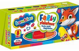 Farby plakatowe 8 kolorów 20 ml Bambino 4995