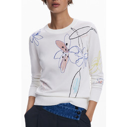 BIAŁY SWETER DAMSKI DESIGUAL