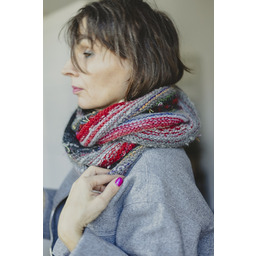 Pakamera Komin/opatulacz szaro bordowy100% wełna