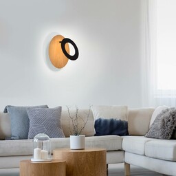 Paul Neuhaus Nevis kinkiet LED wykonany z drewna,