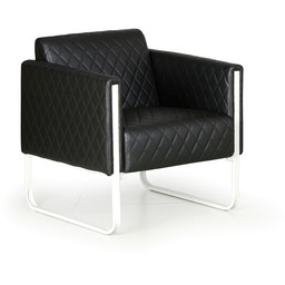 Fotel CASUAL, czarne, biała konstrukcja