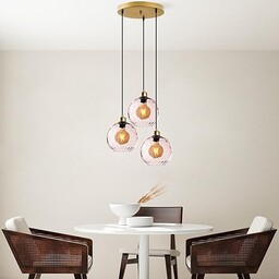 Opviq Elegancka różowa żyrandol, regulowana wysokość 40-120 cm,