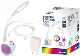 Lampka biurkowa Elastyczna regulowana nocna Led 6W Rgb