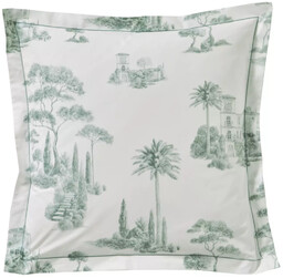 Blanc Des Vosges Poszewka perkalowa Promenade Zielona