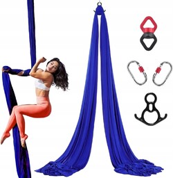 Szarfa akrobatyczna aerial silk 6 m Niebieska