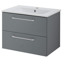 Szafka wisząca Soria Grey z umywalką 60 cm