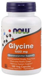 NOW Foods Glicyna 1000 mg, 100 kapsułek