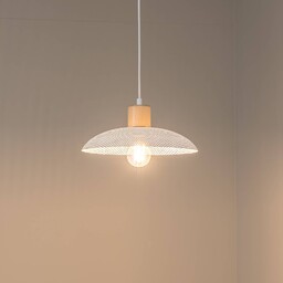 EMIBIG LIGHTING Żyrandol Kobe, 1-punktowy, stal, drewno, biały