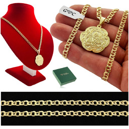 ZŁOTY ŁAŃCUSZEK MĘSKI GARIBALDI 55 cm + TALIZMAN