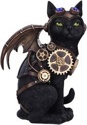 Nemesis Now Feline Flight 22,7 cm Steampunk czarny