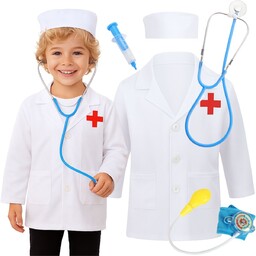 STRÓJ LEKARZA DOKTORA MEDYKA KITEL FARTUCH STETOSKOP JAK