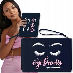 Torebka Kopertówka GRANATOWA Telefon EYEBROWS Wzory