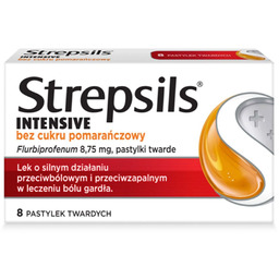 Intensive bez cukru pomarańczowy pastylki do ssania 8szt.