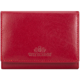 Damska portmonetka skórzana czerwona
