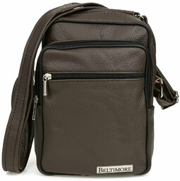 Beltimore brązowa męska mała skórzana torba listonoszka G62