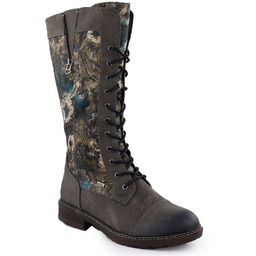 Wodoodporne kozaki damskie oficerki sznurowane szare Rieker 94731-90