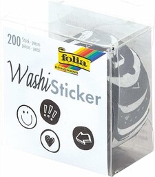 folia Naklejki Washi, Doodle, wstępnie wycięte kształty papieru