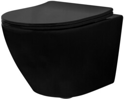 Czarna matowa misa wc wisząca Rimless Carlo Flat