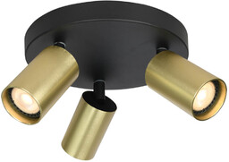 Italux Plafon sufitowy Nesto SPL-23436-3R-BK-BRSS regulowany czarny mosiężny