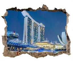 naklejka fototapeta 3D na ścianę Singapur nocą