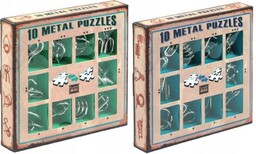 20 Łamigłówek Metalowych zielony niebieski zestaw Puzzles puzzle