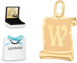 Złota zawieszka 585 literka papirus PREZENT