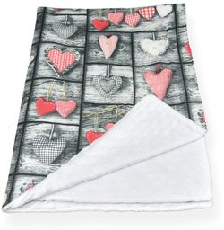 kocyk minky biały shabby chic 100x75cm