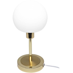Lampa stołowa złota z białym kloszem kulistym TB-92039-GD