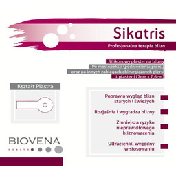 SIKATRIS Plaster silikonowy na blizny po mastopeksji 17x7,6cm,