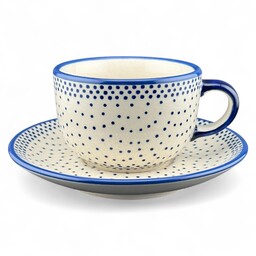 Filiżanka ze spodkiem 180 ml Unikat Kropeczki 061A