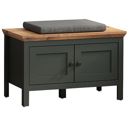 Szafka na buty z siedziskiem zielona / dąb