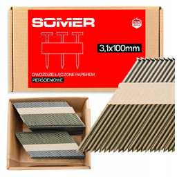 Gwoździe Do Gwoździarki Łączone Papierem 3,1X100MM Pierścieniowe 2200