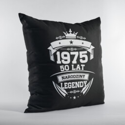 1975 Narodziny legendy 50 lat - czarna poduszka