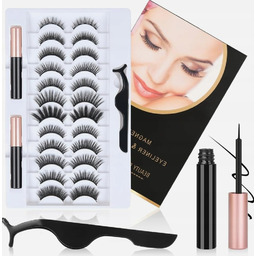 RZĘSY 12 PAR EYELINER ZESTAW SZTUCZNE NATURALNE WIELOKROTNE