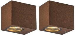 Zestaw 2 lamp ściennych w stylu industrialnym brąz