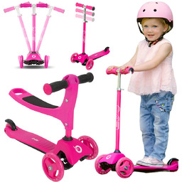 Evo Regulowana Trójkołowa Hulajnoga dla Dzieci 2w1 Jeździk